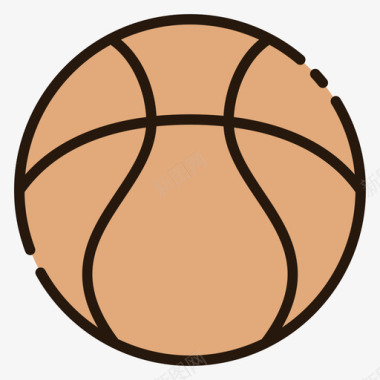 篮球美国20线性颜色图标图标