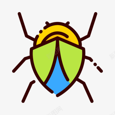 甲虫埃及64线形颜色图标图标