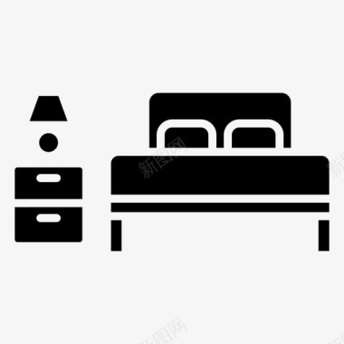 双人床家具装饰雕纹图标图标