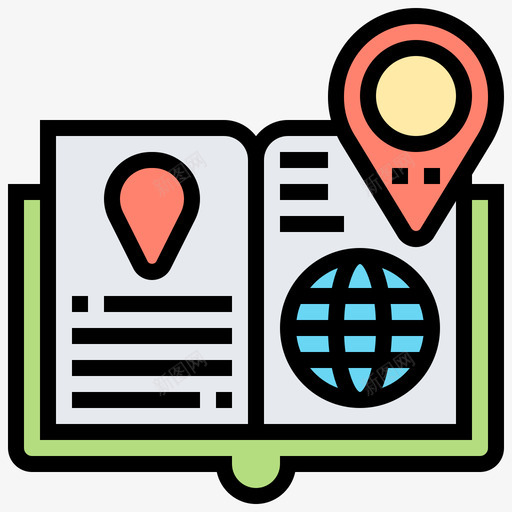 旅游指南地图和导航18线性颜色图标svg_新图网 https://ixintu.com 地图 导航 旅游指南 线性 颜色