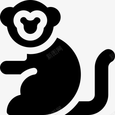 猴子动物和自然3填充图标图标