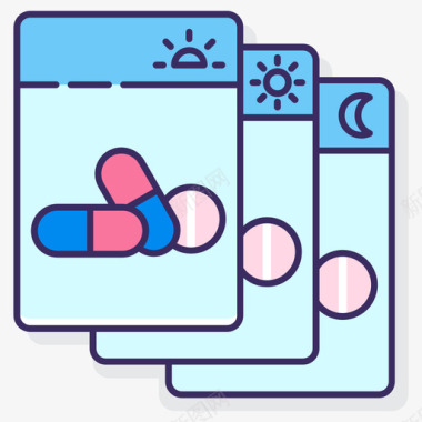 药丸药物3线性颜色图标图标
