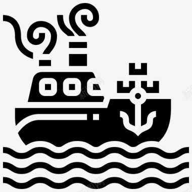 货船装运15字形图标图标