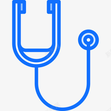 听诊器医疗器械28蓝色图标图标