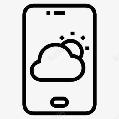 天气智能手机技术11线性图标图标
