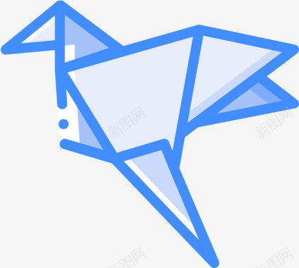 鸟折纸蓝色图标图标