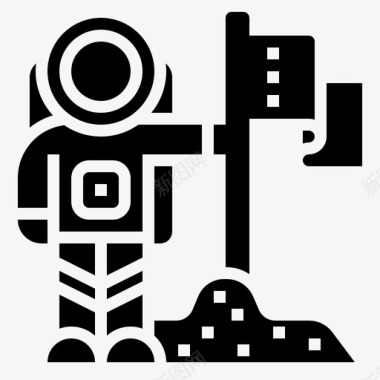 宇航员宇宙航行3字形图标图标
