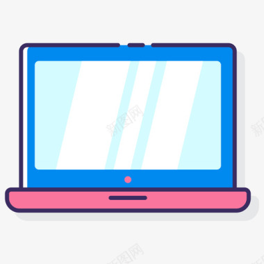 笔记本电脑教育娱乐线性颜色图标图标
