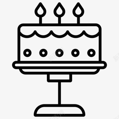 生日蛋糕咖啡馆图标1轮廓图标