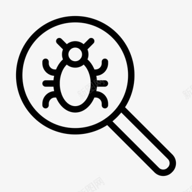 搜索恶意软件错误昆虫图标图标