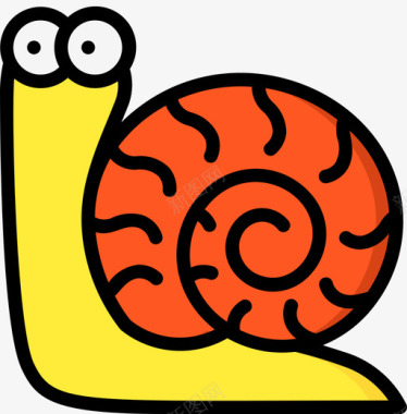 蜗牛虫虫1线状颜色图标图标