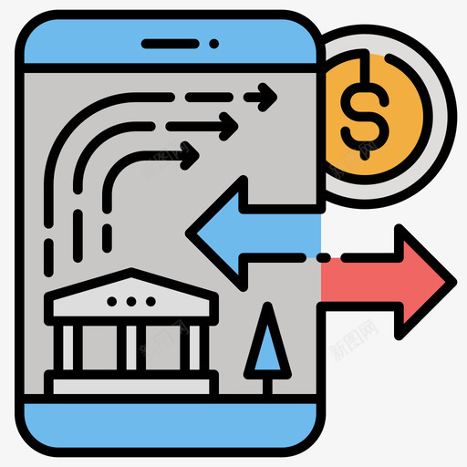 网上银行业务394线性颜色图标svg_新图网 https://ixintu.com 业务 线性 网上银行 颜色