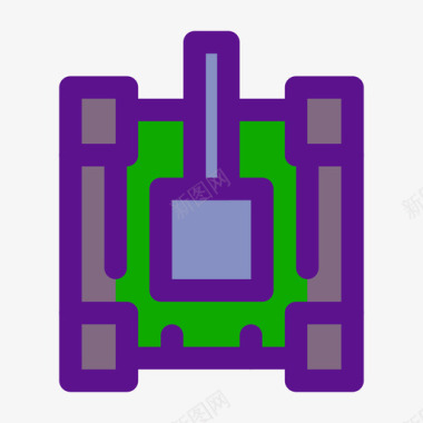 坦克战争11线性颜色图标图标
