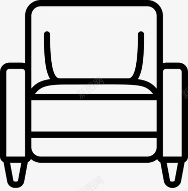 扶手椅办公家具3直线型图标图标