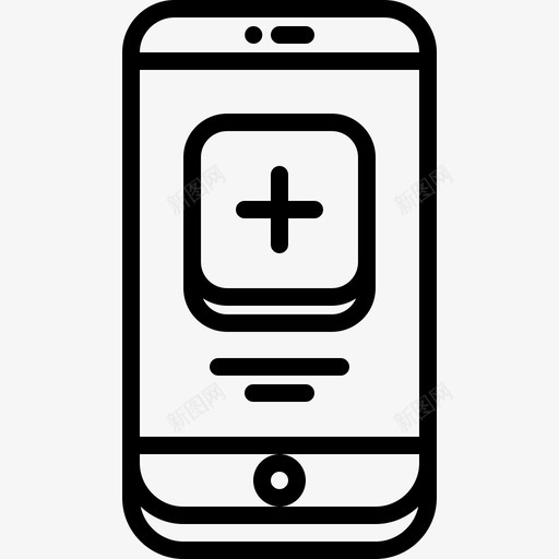 智能手机医疗技术7线性图标svg_新图网 https://ixintu.com 医疗 手机 技术 智能 线性