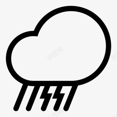 雷雨云雨图标图标