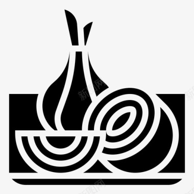 洋葱烧烤和烧烤派对2字形图标图标