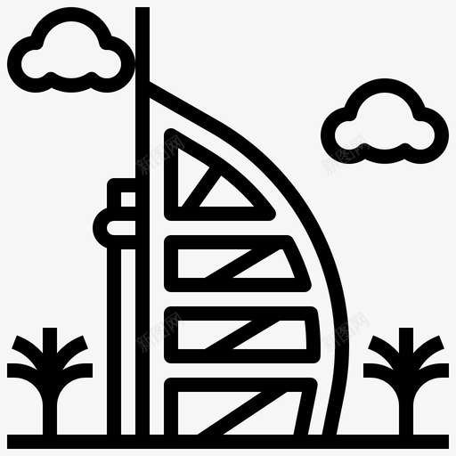 阿拉伯大教堂世界地标2直线图标svg_新图网 https://ixintu.com 世界 地标 大教堂 直线 阿拉伯