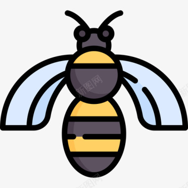 黄蜂自然121线形颜色图标图标
