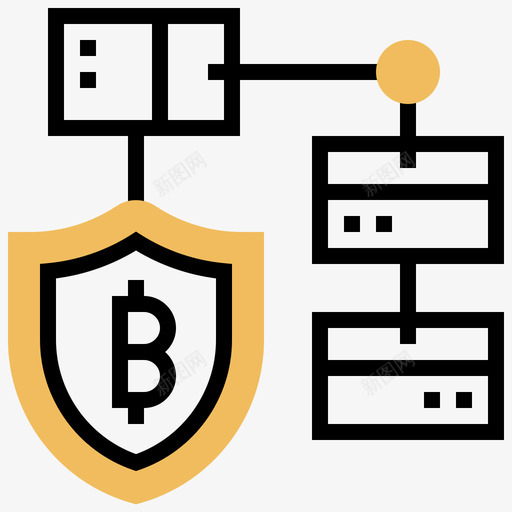 区块链加密货币86黄色阴影图标svg_新图网 https://ixintu.com 加密 区块 货币 阴影 黄色