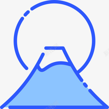 富士山31号地标蓝色图标图标