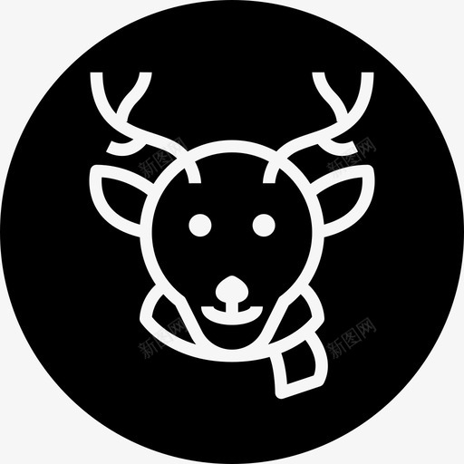 鹿圣诞节麋鹿图标svg_新图网 https://ixintu.com 冬天 圣诞 圣诞节 徽章 驯鹿 麋鹿