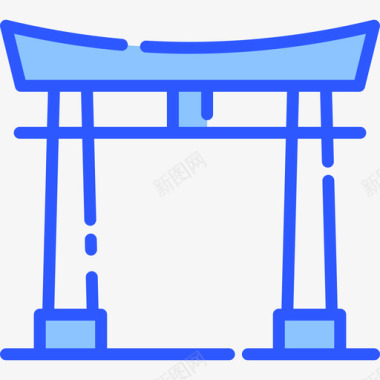Itsukushima神社31号地标蓝色图标图标