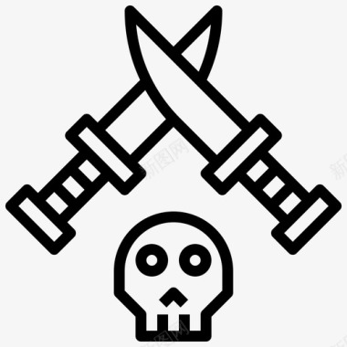 刀海盗刀15直线型图标图标