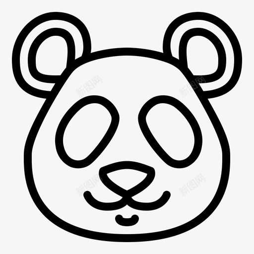 熊猫头动物中国图标svg_新图网 https://ixintu.com 中国 动物 可爱 熊猫