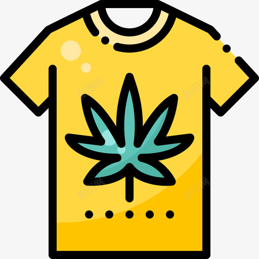 T恤大麻13线性颜色图标svg_新图网 https://ixintu.com 大麻 线性 颜色