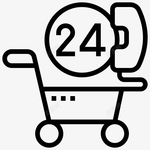 24小时购物和零售4线性图标svg_新图网 https://ixintu.com 24小时 线性 购物 零售