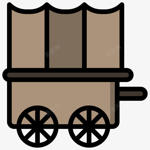 Wagonwildwest34线性颜色图标svg_新图网 https://ixintu.com Wagon west wild 线性 颜色