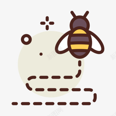 蜜蜂春152线形颜色图标图标
