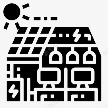 太阳能房未来商业稳固图标图标