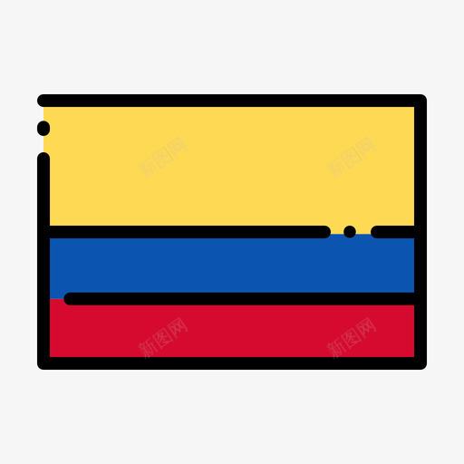 哥伦比亚国旗1线颜色图标svg_新图网 https://ixintu.com 哥伦比亚 国旗 颜色