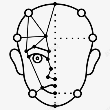 人脸识别生物识别机器人图标图标