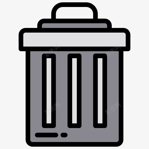 垃圾桶家居用品2线性颜色图标svg_新图网 https://ixintu.com 垃圾桶 家居用品 线性 颜色