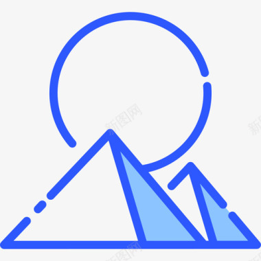 金字塔31号地标蓝色图标图标