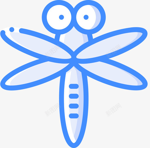 蜻蜓昆虫和昆虫蓝色图标svg_新图网 https://ixintu.com 昆虫 蓝色 蜻蜓