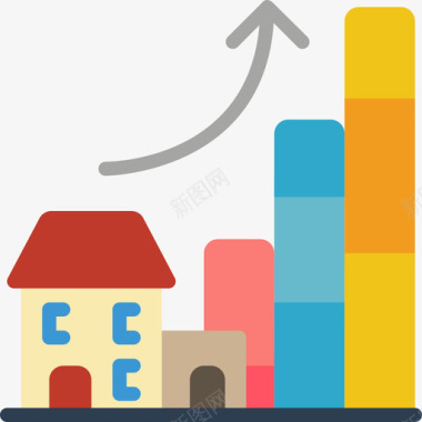 住房价格城镇规划3持平图标图标