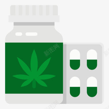 药片大麻11片平的图标图标