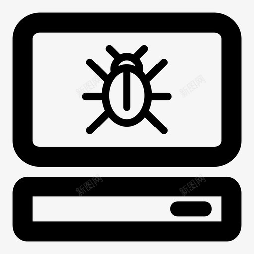 电脑程式错误电脑感染图标svg_新图网 https://ixintu.com 感染 电脑 病毒 程式 错误