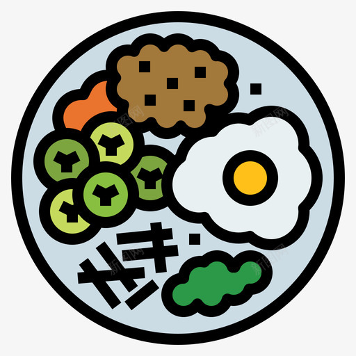 Bibimbap韩国22线性颜色图标svg_新图网 https://ixintu.com Bibimbap 线性 韩国 颜色