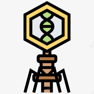 病毒生物工程33线状颜色图标图标
