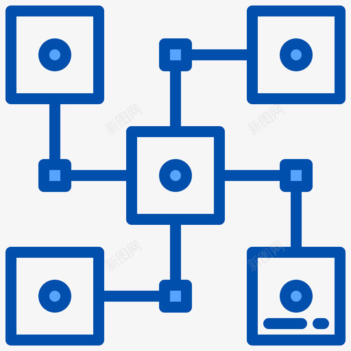 分布式区块链53蓝色图标svg_新图网 https://ixintu.com 分布式 区块 蓝色