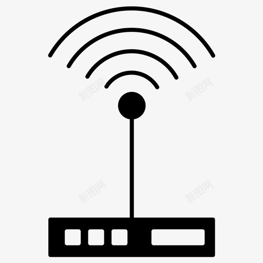 路由器通信连接图标svg_新图网 https://ixintu.com glyph solid wifi 信号 路由器 连接 通信