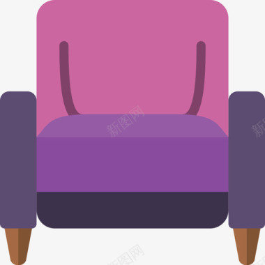 扶手椅办公家具4件平板图标图标
