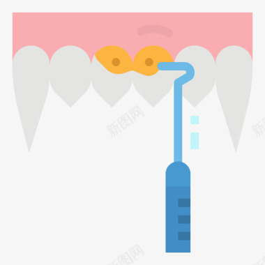 牙齿兽医59扁平图标图标