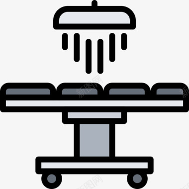 手术台医疗技术9彩色图标图标