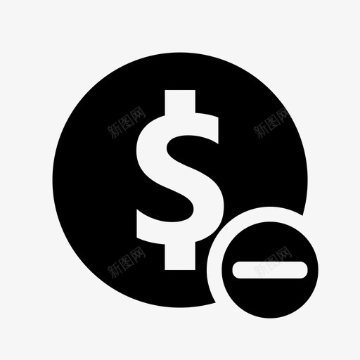 减少金钱硬币美元图标svg_新图网 https://ixintu.com 减少 字形 电子商务 硬币 美元 购物 金钱
